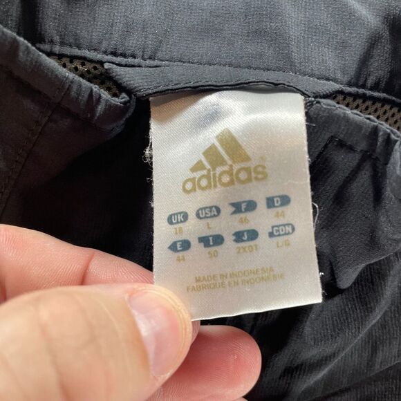 Adidas Jacket Womens Large Black Vented Windbreaker Full Zip Outdoor Logo Ladies - Picture 5 of 13